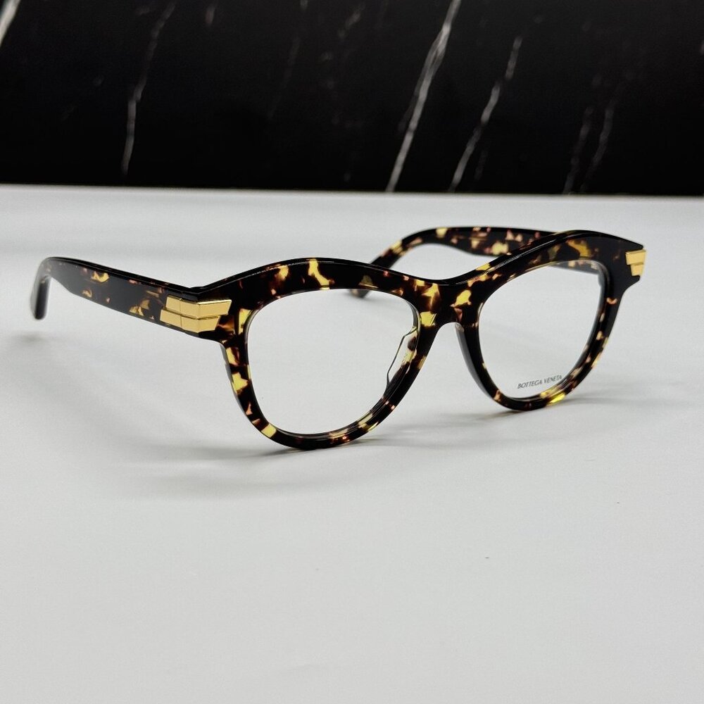 NEW BOTTEGA VENETA BV1105O 002 CAT EYE HAVANA WOMEN EYEGLASSES
